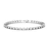14K White Gold Lab Grown Diamond Station Bracelet