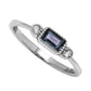 10K White Gold Lab-Grown Alexandrite & Diamond Birthstone Ring 0.04 ctw - Size 7