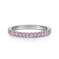 14K White Gold Pink Sapphire Stackable Ring