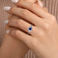 14K White Gold Oval Sapphire & Diamond Halo Ring