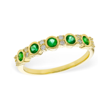 14K Emerald & Diamond Station Band