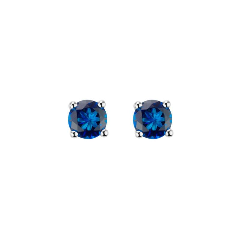 14K WG CREATED SAPH STUD EAR