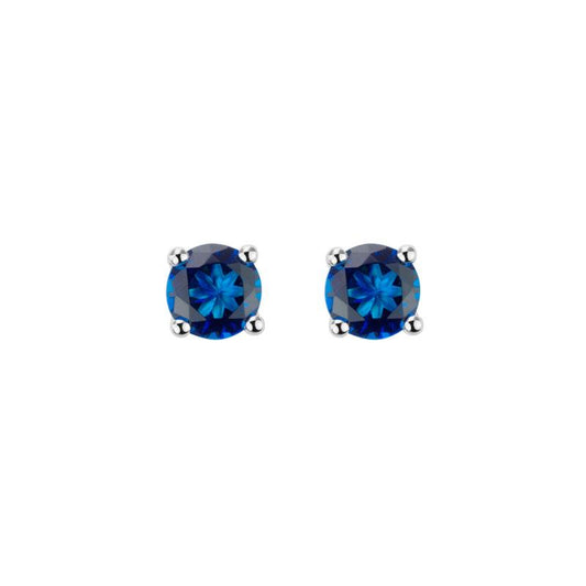 14K WG CREATED SAPH STUD EAR