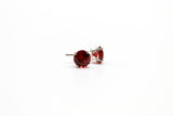 14K White Gold Garnet Earrings