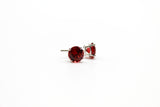 14K White Gold Garnet Earrings