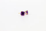 14K Yellow Gold Amethyst Earrings