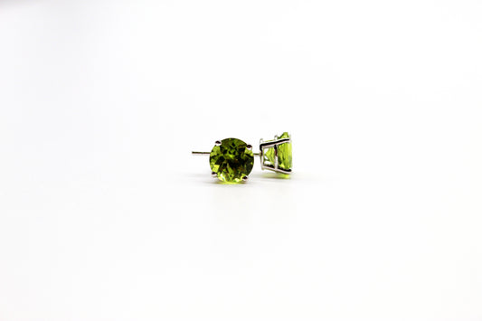 14K White Gold Peridot Earrings