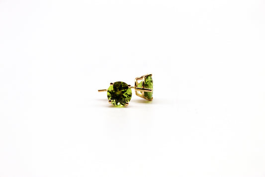 14K Yellow Gold Peridot Earrings