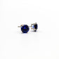 14K White Gold  Created Sapphire Earrings