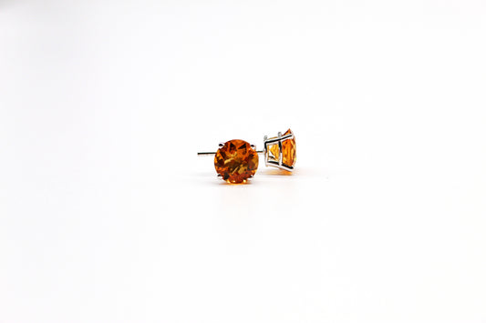 14K White Gold Citrine Earrings