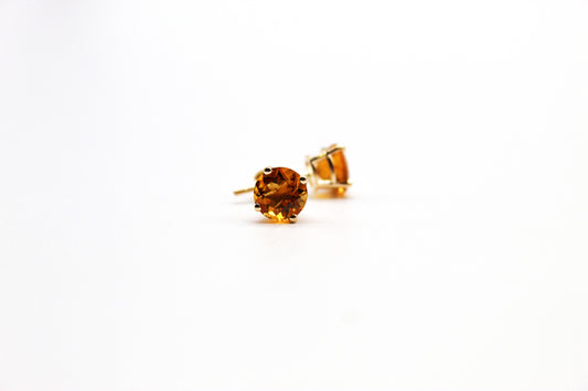 14K Yellow Gold Citrine Earrings