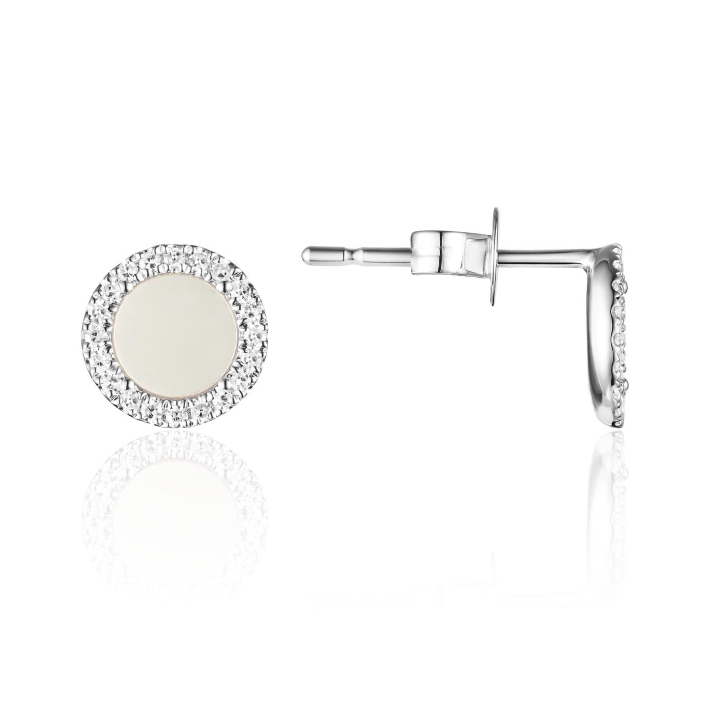 Mother Of Pearl Diamond Earrings