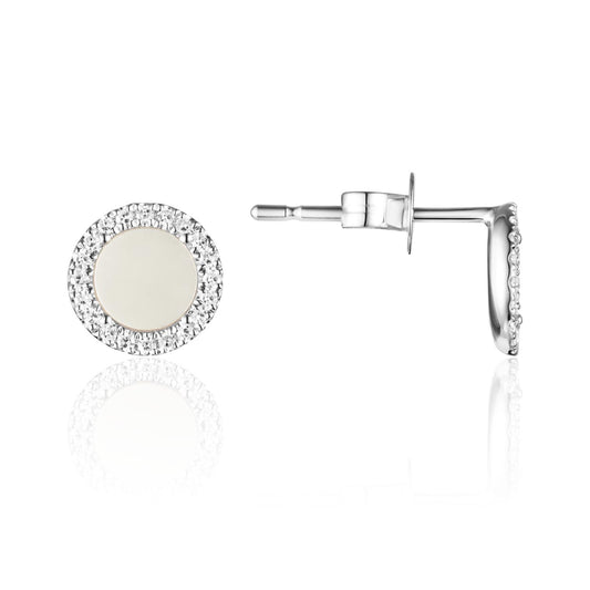Mother Of Pearl Diamond Earrings