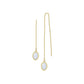 14K Mother Of Pearl Oval Thread Earrings