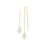 14K Mother Of Pearl Oval Thread Earrings
