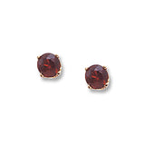 14K Gold Back - Garnet Earrings 4mm