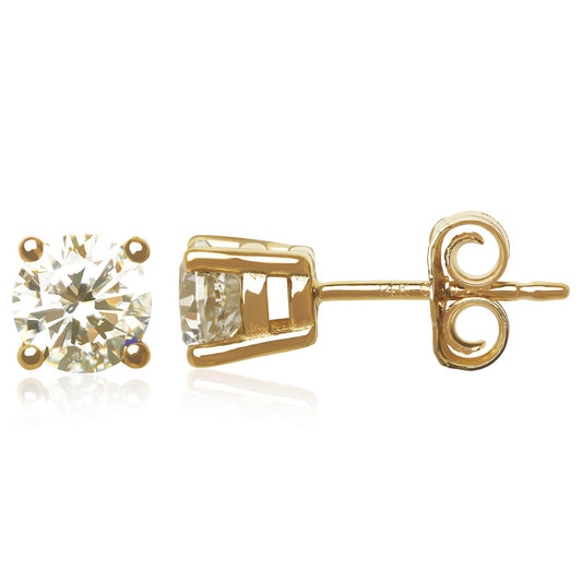 14K 1.0Ct Cz Stud Earrings