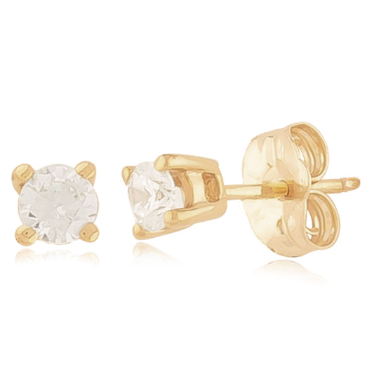 14K Gold Back - 0.25ctw Cubic Zirconia Stone Earrings
