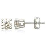 14K White Gold Back - 1.00ctw Cubic Zirconia Stone Earrings