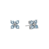 Diamond Flower Stud Earrings