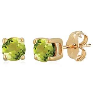 14K Peridot Stud Earrings