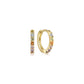 14K Yellow Gold Rainbow Color Stone Huggie Earrings