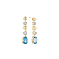 14K Blue Topaz & Diamond Drop Earrings