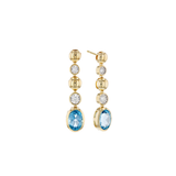 14K Blue Topaz & Diamond Drop Earrings
