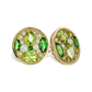 14K Peridot, Tsavorite Garnet & Diamond Cluster Stud Earrings