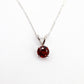 14K White Gold Garnet Pendant Necklace