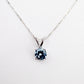 14K White Gold Aquamarine Pendant Necklace