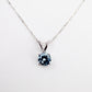 14K White Gold Aquamarine Pendant Necklace