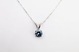 14K White Gold Aquamarine Pendant Necklace