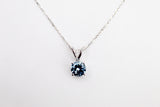 14K White Gold Aquamarine Pendant Necklace