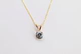 14K Yellow Gold Aquamarine Pendant Necklace