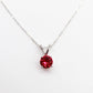 14K White Gold Created Ruby Pendant Necklace