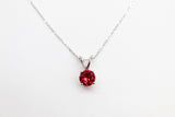 14K White Gold Created Ruby Pendant Necklace