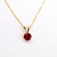 14K Yellow Gold Created Ruby Pendant Necklace