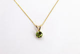 14K Yellow Gold  Peridot Pendant Necklace