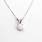 14K White Gold Opal Pendant Necklace