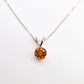 14K White Gold Citrine Pendant Necklace
