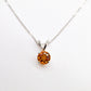 14K White Gold Citrine Pendant Necklace