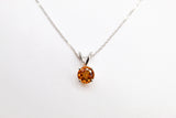 14K White Gold Citrine Pendant Necklace