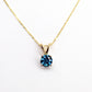 14K Yellow Gold Blue Topaz Pendant Necklace