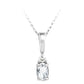 14K White Gold White Topaz & Diamond Pendant Necklace - 0.03Ctw