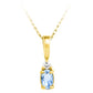 14K Yellow Gold Aquamarine & Diamond Pendant Necklace