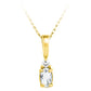 14K Yellow Gold White Topaz & Diamond Pendant Necklace - 0.03Ctw