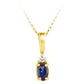 14K Yellow Gold Lab Grown Alexandrite & Diamond Pendant Necklace - 0.03Ctw