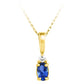 14K Yellow Gold Lab Grown Sapphire & Diamond Pendant Necklace