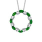 14K W/G Emerald & Diamond Circle Pendant